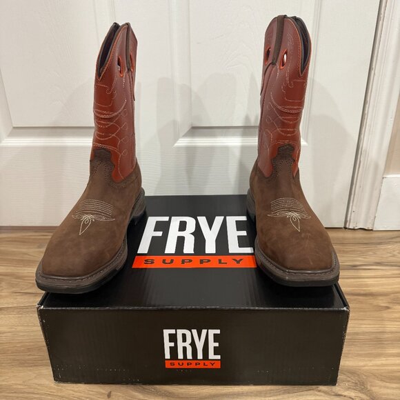 Frye Men's 10" Safety Crafted Wellington Western Work Boots - Steel Toe | New - Picture 4 of 16